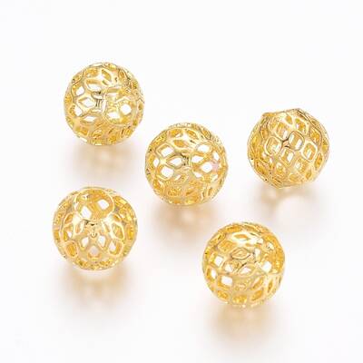 Rack Plating Brass Filigree Beads