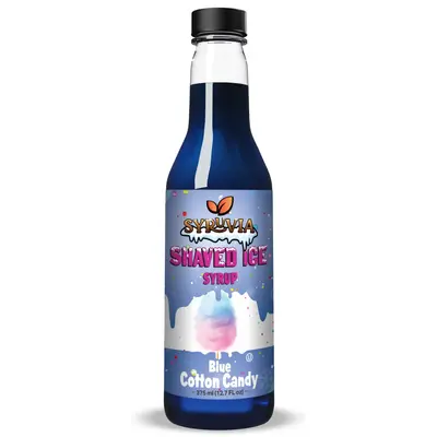 Syruvia Snow Cone Syrup 12.7oz - Blue Cotton Candy Syrup For Shaved Ice, Snow Cones, Slushies, Italian Soda, and Popsicles. K...