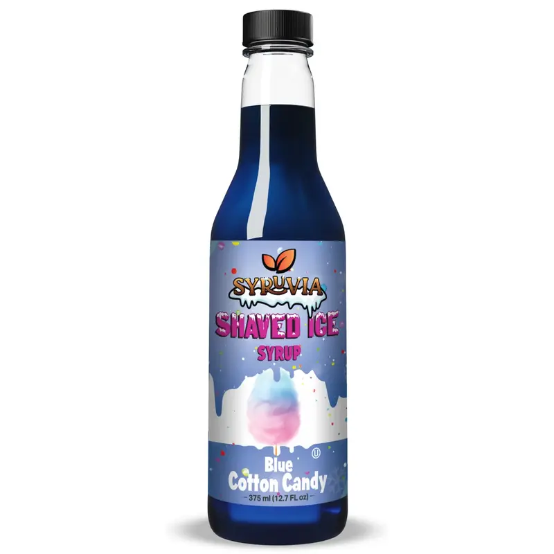 Syruvia Snow Cone Syrup 12.7oz - Blue Cotton Candy Syrup For Shaved Ice, Snow Cones, Slushies, Italian Soda, and Popsicles. K...