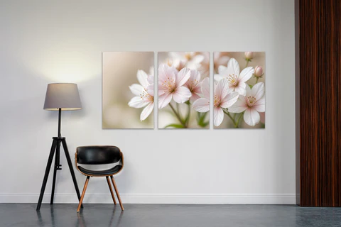 Tranquil Bloom Triptych