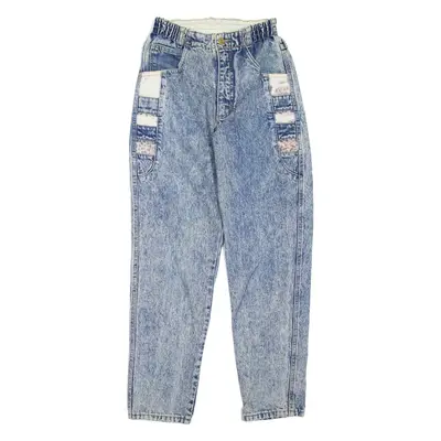 DRIVER Womens Jeans Blue Regular Mom 90s Acid Wash W24 L28
