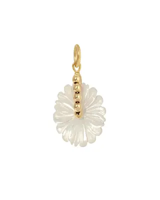 MOP Flower Charm | Metal Color: Silver