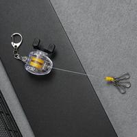 Retractable Small Fishing Reel Key Chain, 1 Count Portable Fishing Coiled Lanyard Key Ring, Fishing Accessories for Outdoor, ...