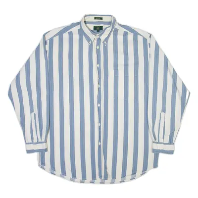 CLUB ROOM Mens Shirt White Striped Long Sleeve L