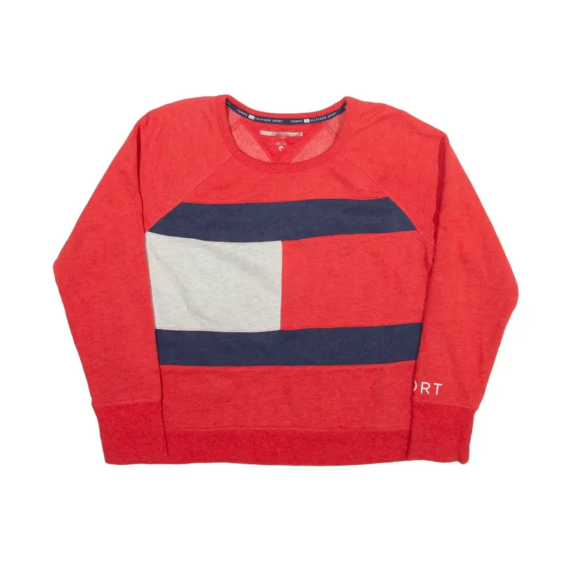 TOMMY HILFIGER Sport Sweatshirt Red Crew Neck Boys L