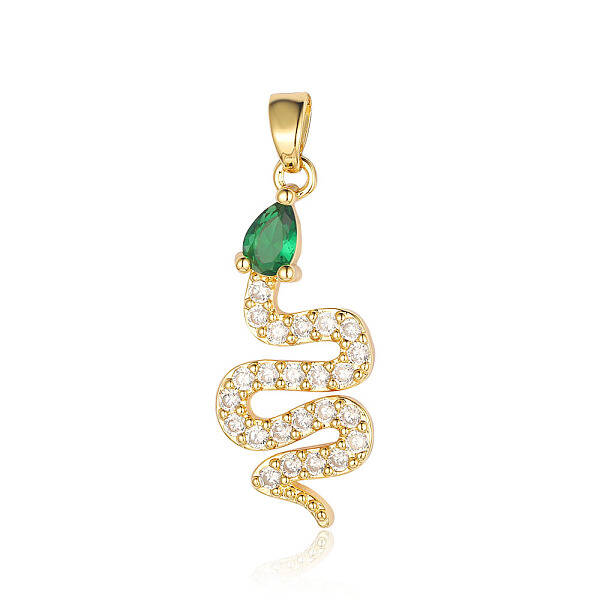 Brass Micro Pave Cubic Zirconia Pendants