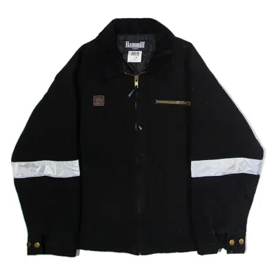 HAMMILL Mens Workwear Jacket Black Canvas L