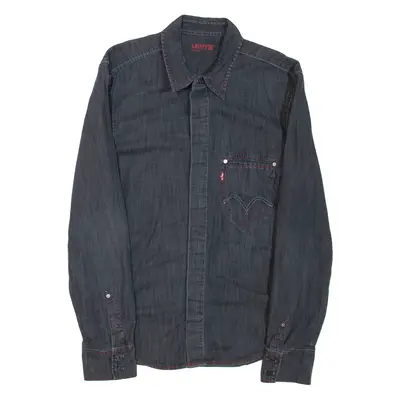 LEVI'S Mens Plain Shirt Grey Long Sleeve L