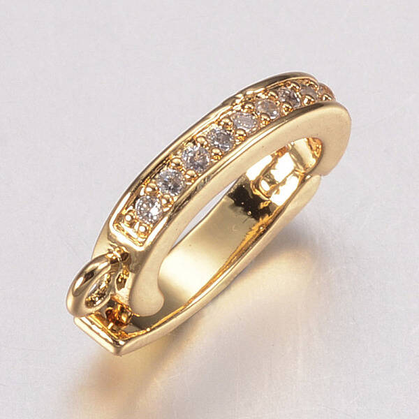 Brass Micro Pave Cubic Zirconia Enhancer Shortener Bails