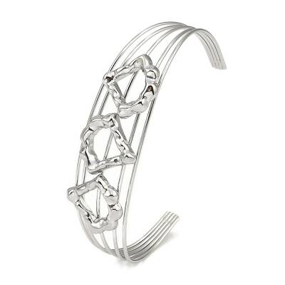 Non-Tarnish 304 Stainless Steel Hollow Open Cuff Bangles