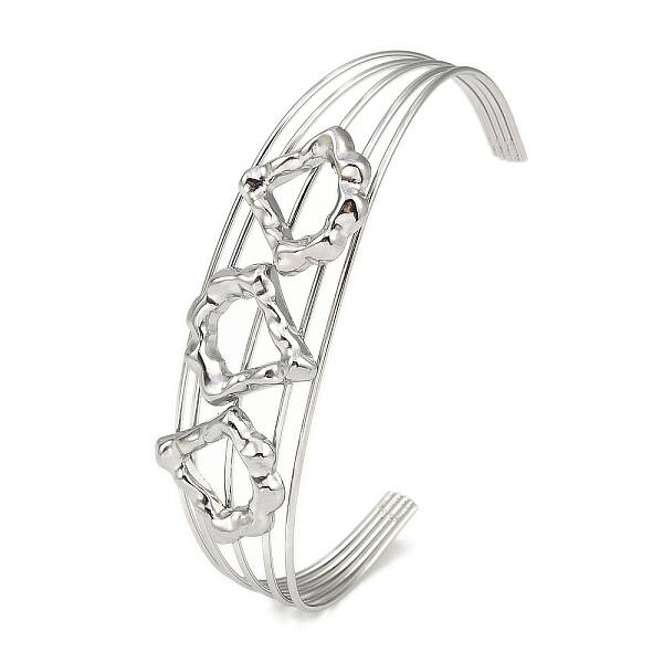 Non-Tarnish 304 Stainless Steel Hollow Open Cuff Bangles
