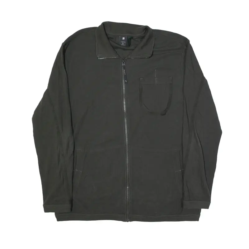 G-STAR Waffle Knit Khaki Track Jacket Green Mens XL