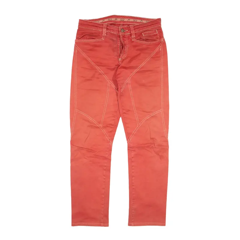 CARL CHIONNA Stretch Trousers Red Slim Straight Mens W31 L31