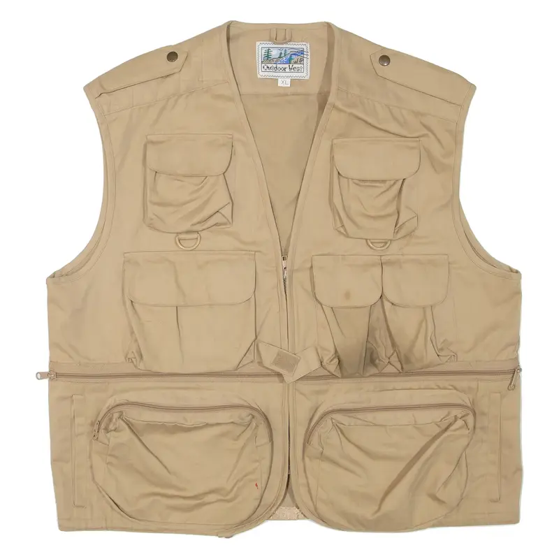 OUTDOOR VEST Utility Mens Gilet Beige XL