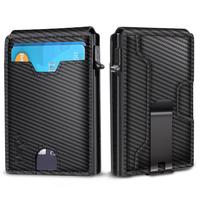 Wallet for Men - with Money Clip Slim Leather Slots Credit Card Holder RFID Blocking Bifold Minimalist Wallet Pop-up Case wit...