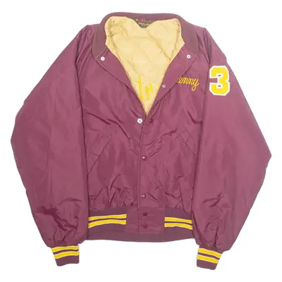 PLA-JAC Mens Varsity Jacket Red Nylon USA M