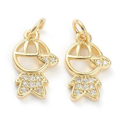 Brass Micro Pave Clear Cubic Zirconia Pendants