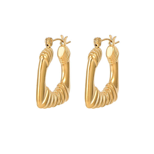 Elegant European Style Stainless Steel Gold-Plated Women's Earrings