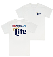 Red White And Miller Lite Logo T-shirt - 2side - Shades For Everyone - For Everyone - S To 3xl Sizes - Functional Fashion - E...