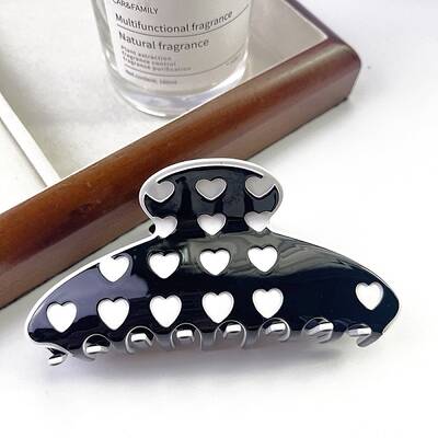 Heart Pattern Cellulose Acetate Claw Hair Clips
