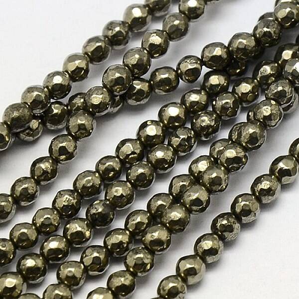 Natural Pyrite Beads Strands