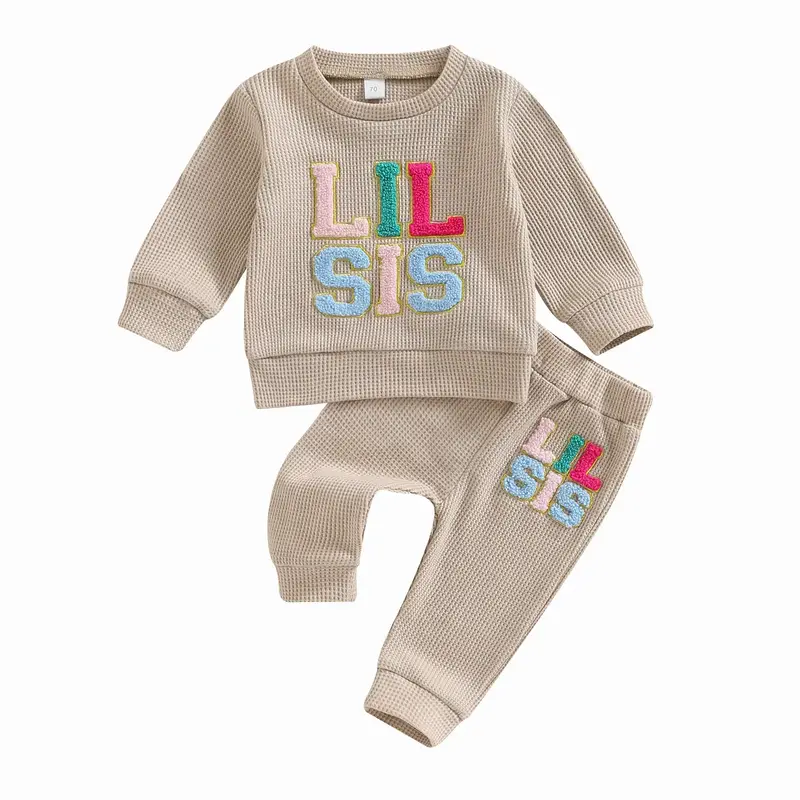 Baby Girl Clothes Lil Sis Matching Outfit Long Sleeve Sweatshirt Pullover Top 2Pcs Fall Winter Pant Sets Sister Matching Outf...