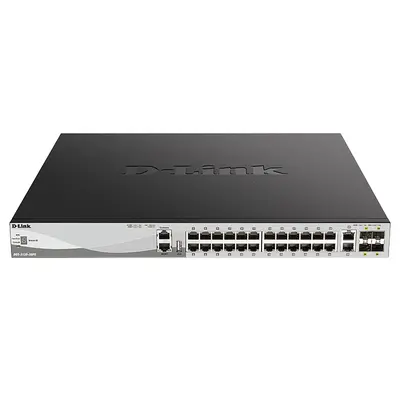 D-Link DGS-3130-30PS/SI | DGS-3130 Series 24 x 10/100/1000Base-T RJ-45 PoE and 2 x 10GBase-T RJ-45 and 4 x 10G SFP+ Ports Lay...