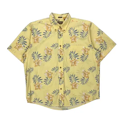 Natural Issue Hawaiian Shirt - Large Yellow Cotton