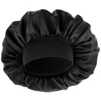 Silk Bonnet for Men, Satin Bonnet Double Layer Elastic Band Silk Sleep Cap Black Soft Adjustable Hair Cap Hair Wrap Large Bon...