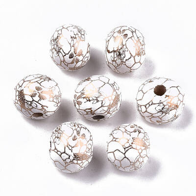 Spray Painted Natural Wooden Beads