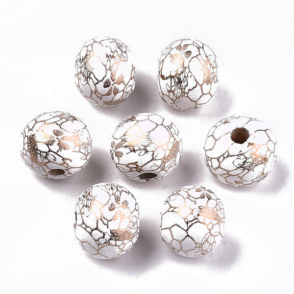 Spray Painted Natural Wooden Beads