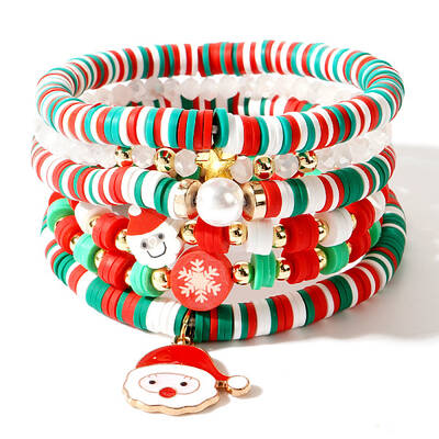 Pearl Clay Heishi Beaded Stretch Bracelets