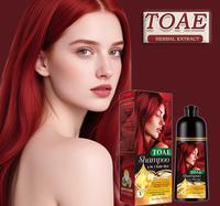 TOAE-Hair Dye 3-in-1 Shampoo Haircare, Wine-red，Golden-brown，Chestnut-brown，Natural-black，Cover Gray Hairs,  Paraben-...