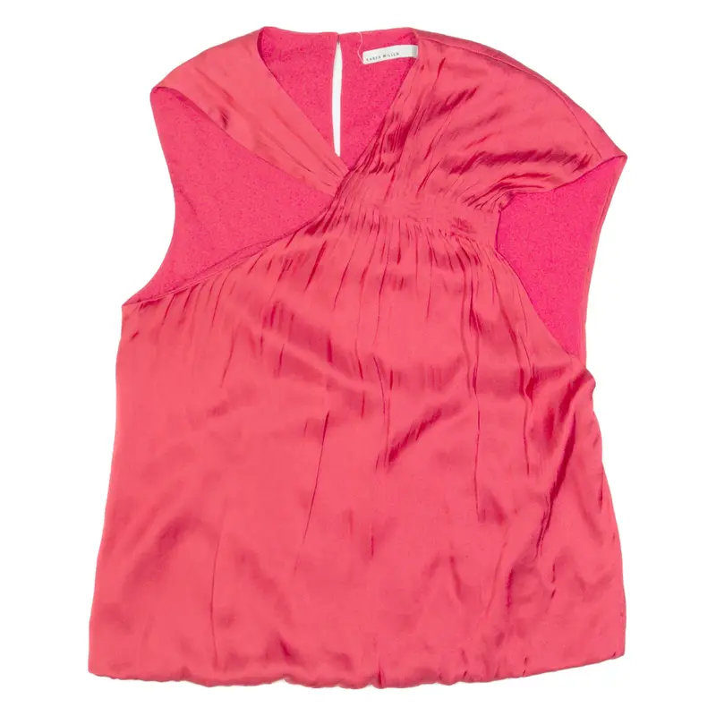 KAREN MILLEN Womens Vest Pink V-Neck Sleeveless UK 14