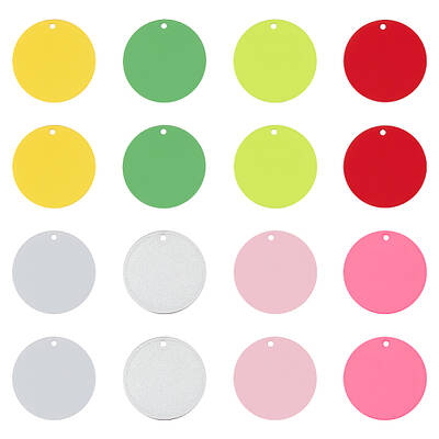 32Pcs 8 Colors Baking Paint Brass Pendants