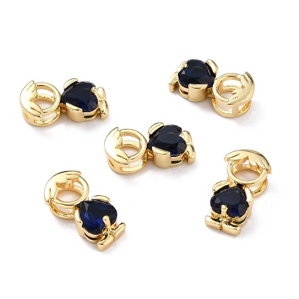Brass Micro Pave Cubic Zirconia Pendants