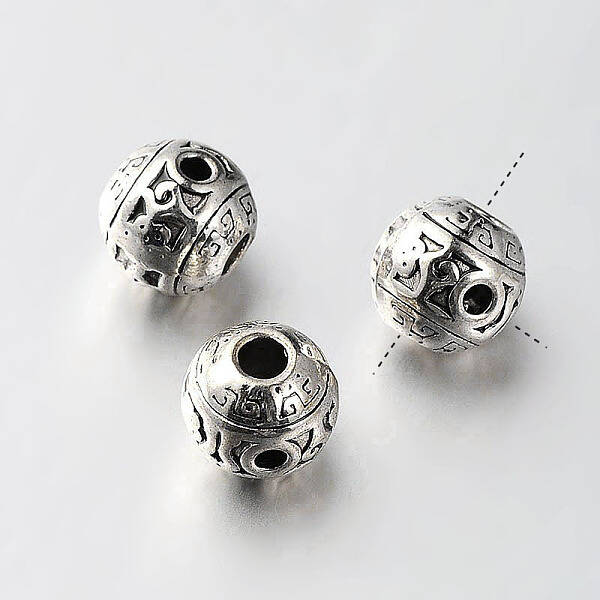 Tibetan Style Alloy 3-Hole Guru Beads