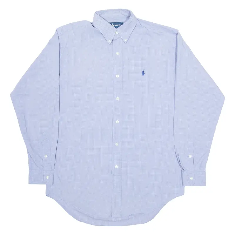 RALPH LAUREN Blake Mens Plain Shirt Blue Long Sleeve S