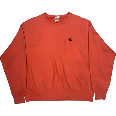 Champion Reverse Weave Sweatshirt - Large - Orange Cotton Blend