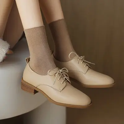 CHIKO Palmer Round Toe Block Heels Oxfords Shoes