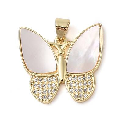 Brass Micro Pave Clear Cubic Zirconia Pendants