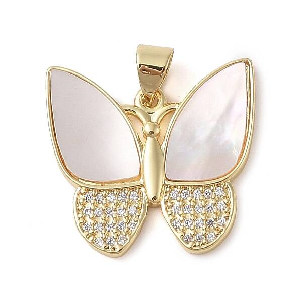 Brass Micro Pave Clear Cubic Zirconia Pendants