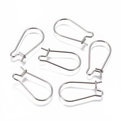 Non-Tarnish 304 Stainless Steel Hoop Earrings Findings Kidney Ear Wires