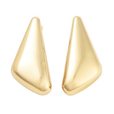 Brass Triangle Stud Earrings