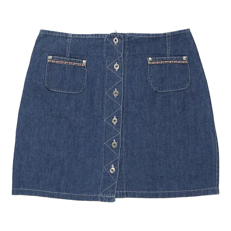 Unbranded Mini Denim Skirt - 30W UK 10 Blue Cotton