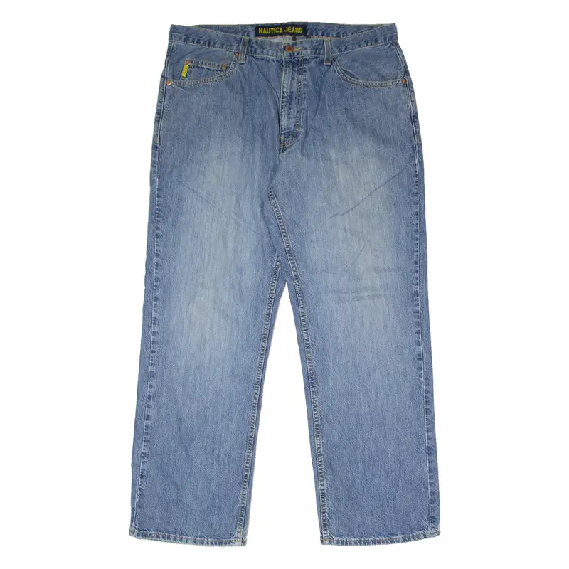 NAUTICA Mens Jeans Blue Regular Straight Stone Wash W36 L30