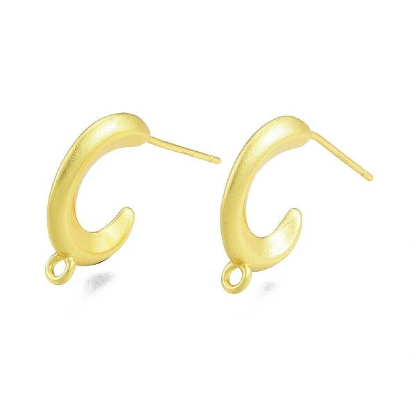 Rack Plating C-Shape Brass Stud Earring Findings