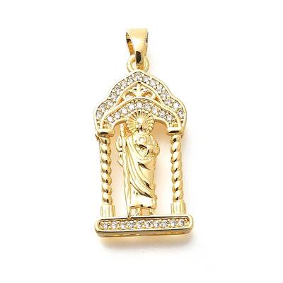 Brass Micro Pave Cubic Zirconia Pendants