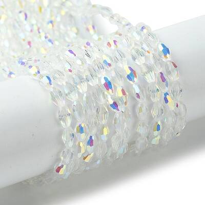 Transparent Electroplate Glass Beads Strands