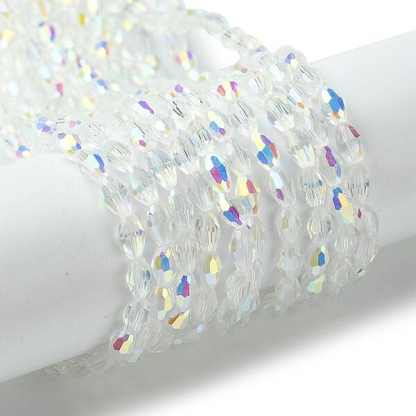 Transparent Electroplate Glass Beads Strands